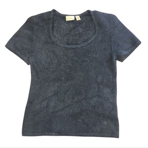 Women's Black  Short Sleeve Top